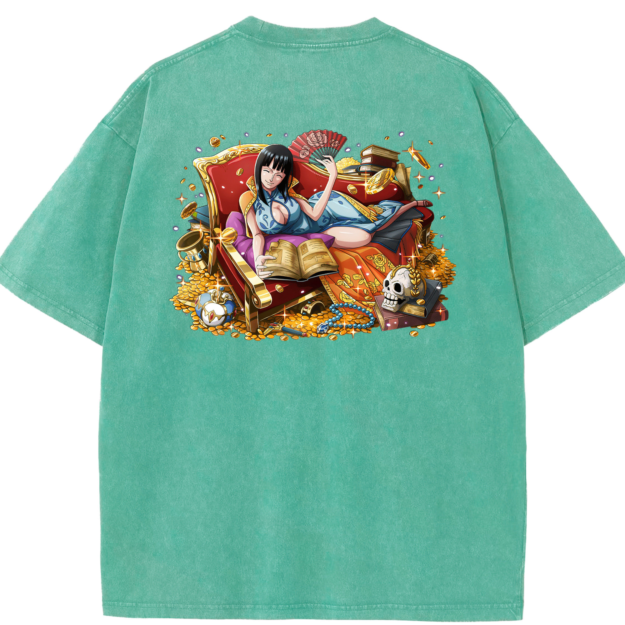 ワンピース ニコ・ロビン ONE PIECE Nico Robin 綿100% ヴィンテージ風 半袖Tシャツ（背面プリント）